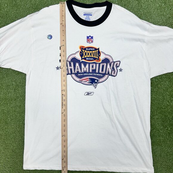 VINTAGE REEBOK NFL NEW ENGLAND PATRIOTS SUPER BOWL XXXVI CHAMPS T-SHIRT XL NWOT - Picture 5 of 6